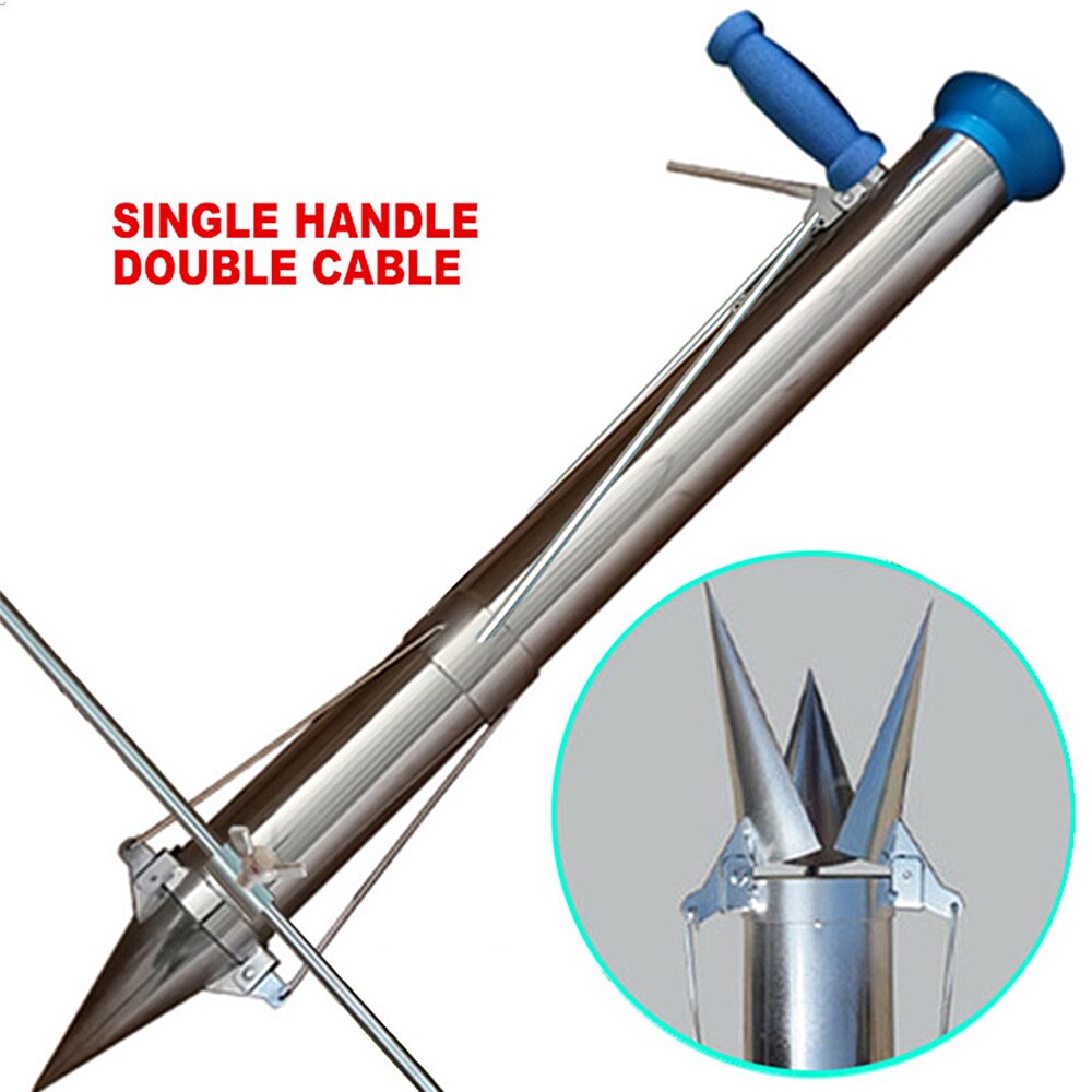 Multifunction Seedling Planting Machine Seedling Transplanter Single Handle Double Cable Farmer Vegetable Push Planter: Brown