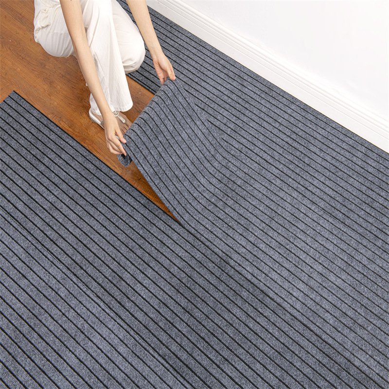 Tapis auto-adhésif antidérapant absorbant, tapis de sol en PVC réutilisable et amovible, autocollant de sol pour bureau, maison, hôtel, escalier, DIY bricolage