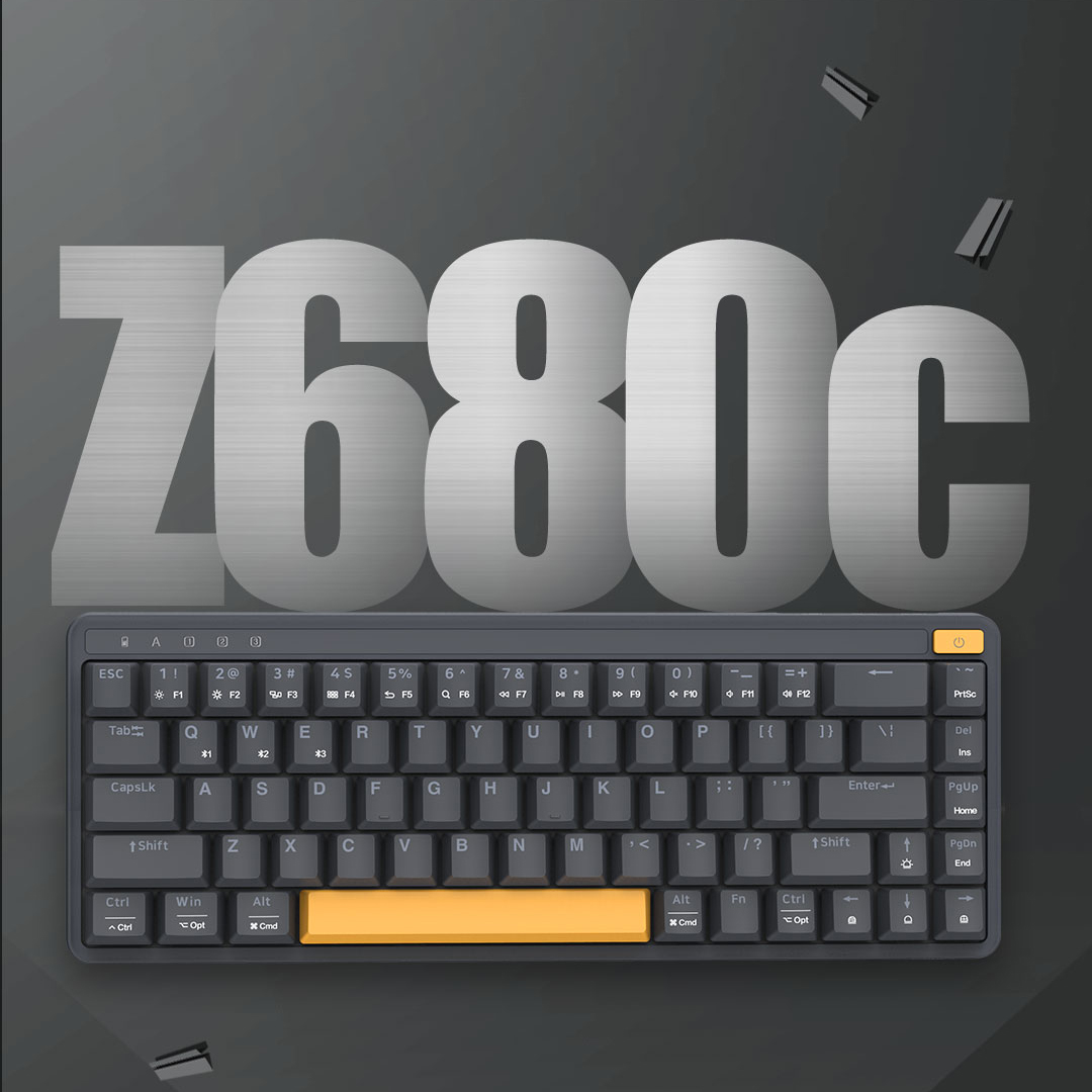 Teclado mecánico MIIIW POP Series Z680C MWMKB01, Compatible con Bluetooth/cableado, modo Dual, 68 teclas, 50 millones de compresiones