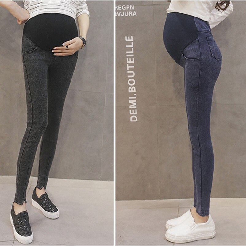 Elastisk talje barsel jeans gravide kvinder bukser barsel tøj denim bukser graviditet stretch mave løfte bukser