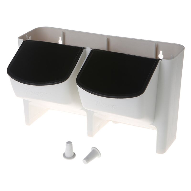 Self Watering Flower Pot 2 Pocket Stackable Vertical Wall Hanging Garden Planter: White