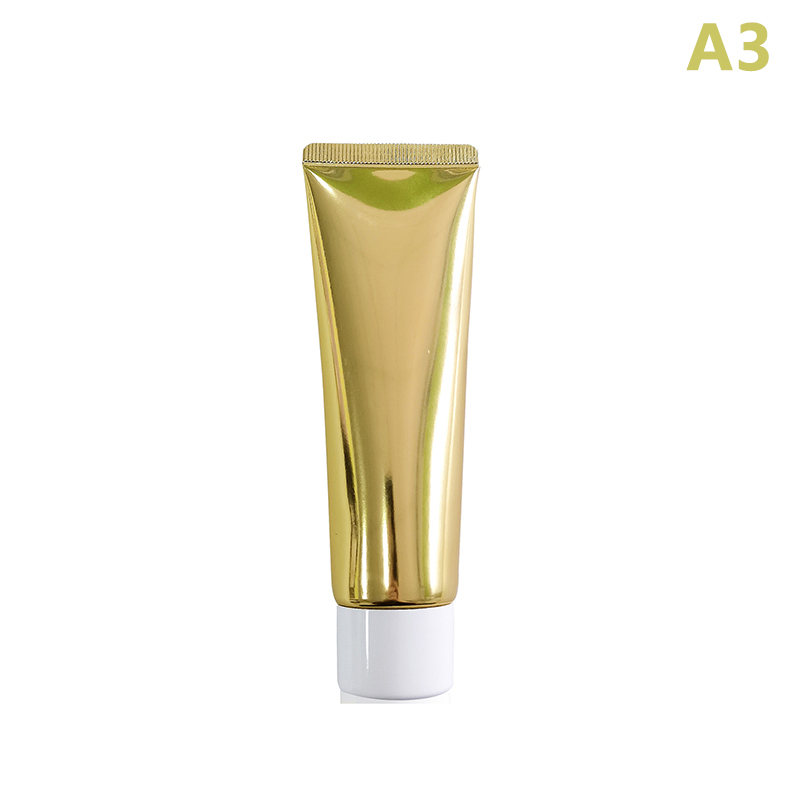 1Pcs Gold Silver Empty Refillable Plastic Soft Tubes Squeezable Bottle Cosmetic Container For Facial Cleaner Lotion Hand Cream: light yellow