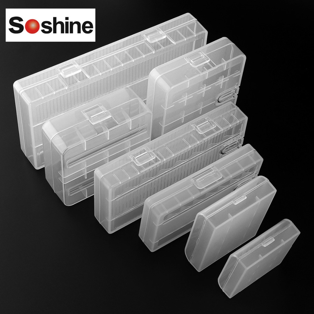 Soshine sc-7 Diversi Duro di Plastica Box E Contenitori Per Batterie Ricaricabili Con Un gancio PER 18650 26650 10440 AA AAA BATTERIA di alta Qualità