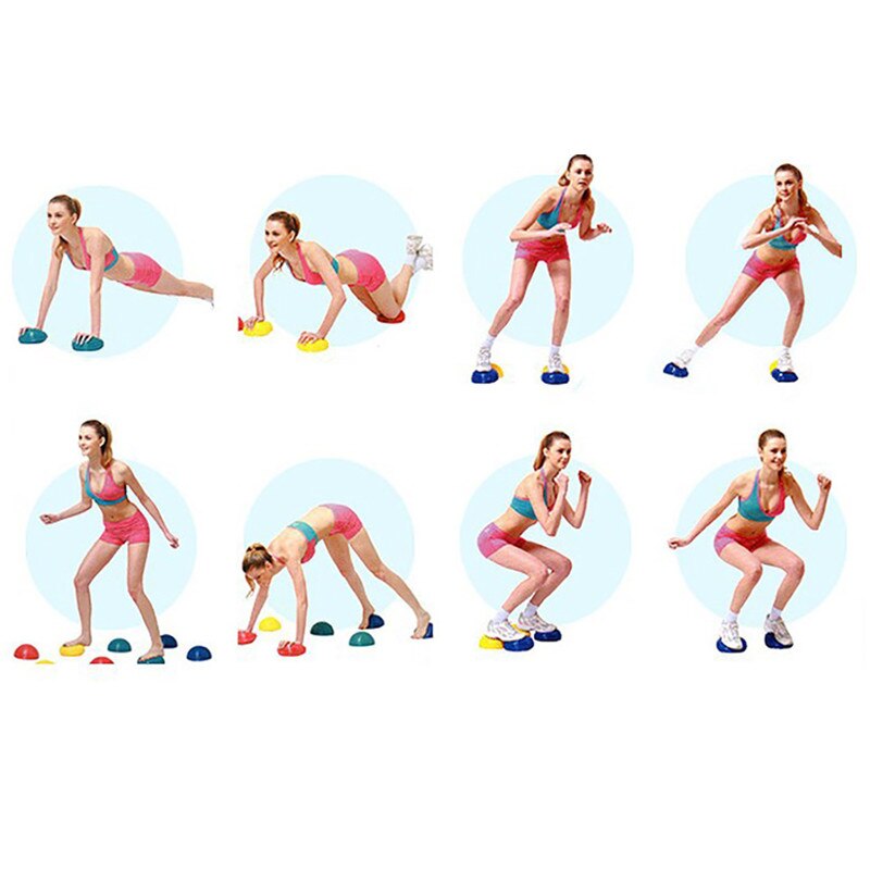 Yoga Ball PVC Inflatable Massage Point Half Fit Ball Balance Trainer Stabilizer Pilates Fitness Balancing Ball