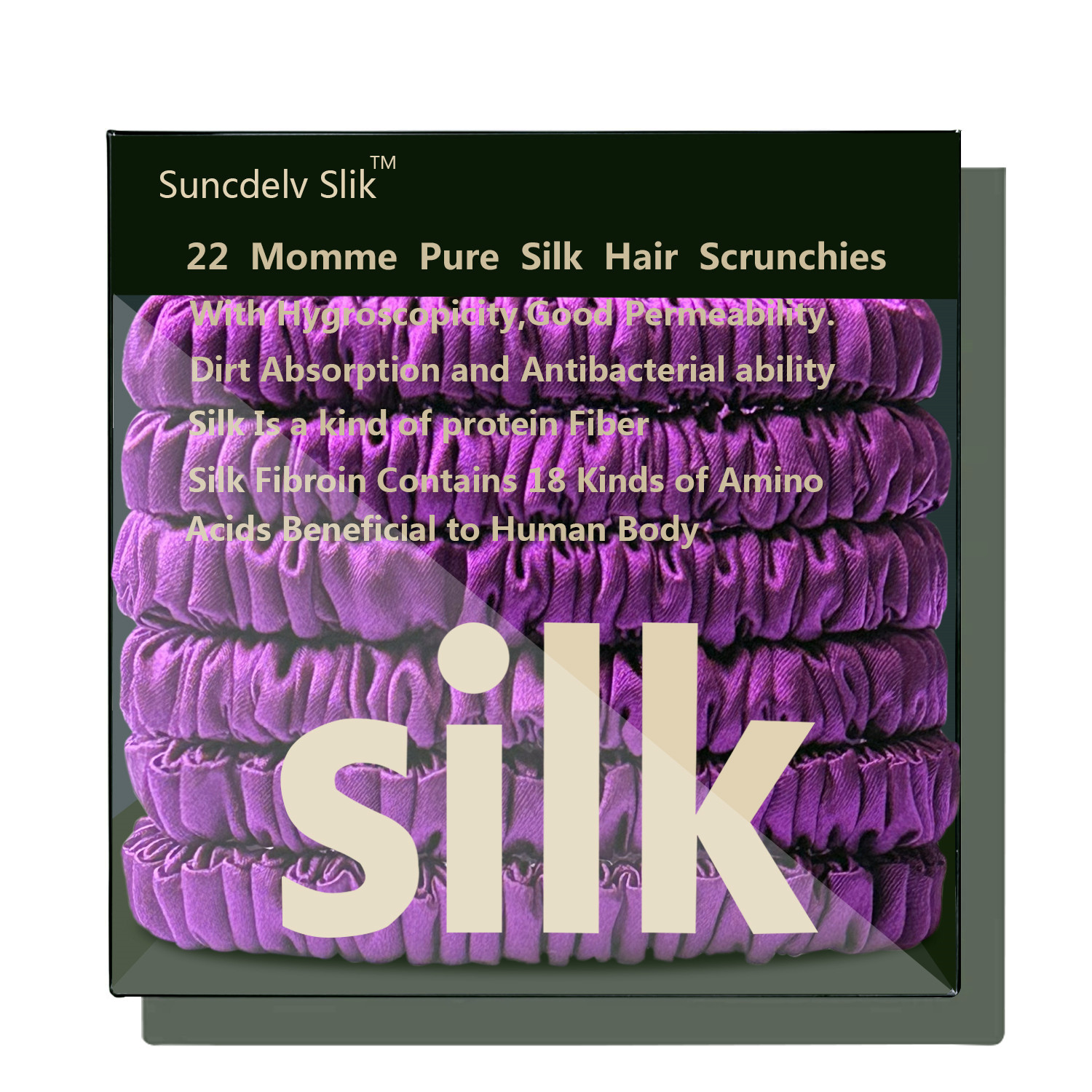 100% pura morera 6A seda pelo Scrunchie diademas hechas a mano mujeres niña accesorios para el cabello Color puro Natural HairTies caja 6 uds: Castaño