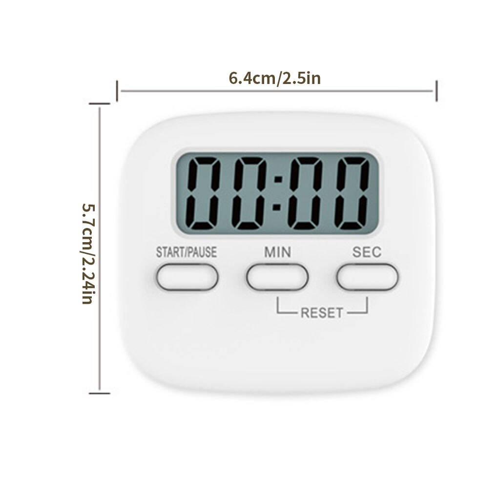 LCD Digital Screen Kitchen Timer Magnetic Cooking Countdown Alarm Sleep Stopwatch Temporizador Clock Kitchen Digital Time: white