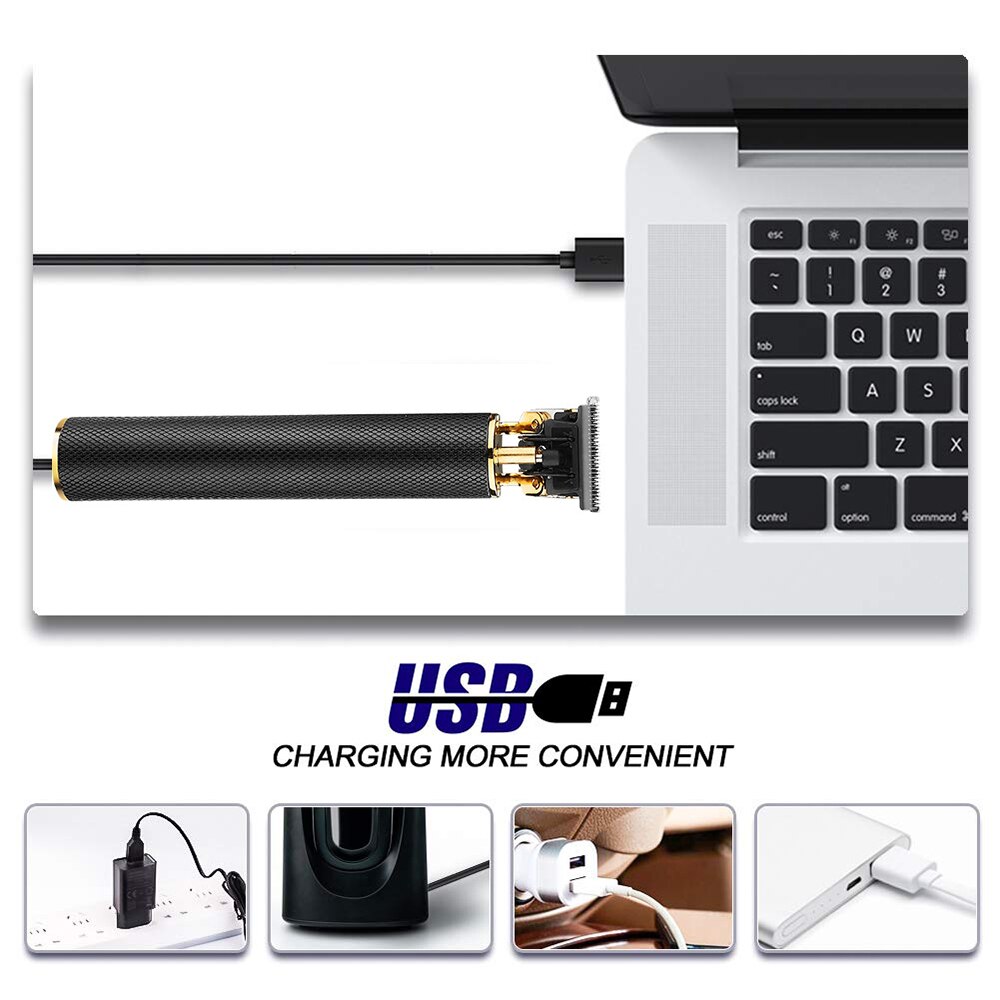 Electric Hair Clipper Electric T-Blade Trimmer Grooming Cordless Cutting Eyebrows Beard Razor Sharp Men's Hair Cutting Machine