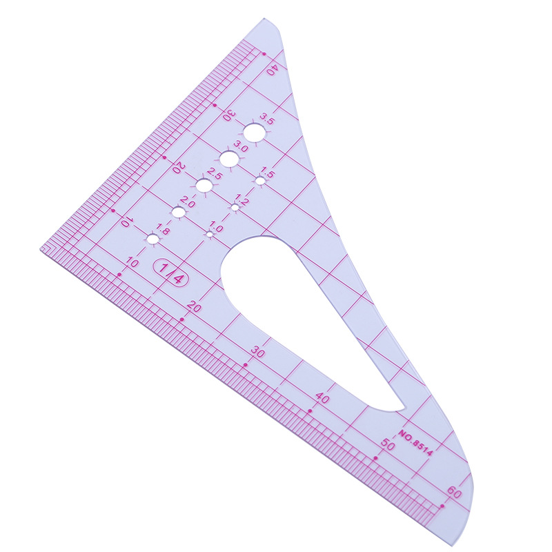 Triangle Scale Cloth Ruler for Tailor Sewing, Cutting Tools, DIY Handmade, 1:4, 1:5, 1Pc