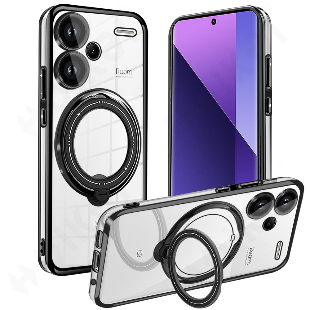 Etui til redmi note 13 pro plus 4g 5g xiaomi poco  x6 pro  x6 13t magsafe transparent ring trådløs opladning magnetisk linsecover
