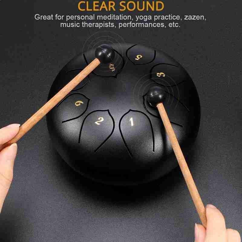 6 Inch Relaxing Music Drum Steel Tongue Drum Instrument Percussion Instrument Accessories Hand Pan Relaxing Music Drum