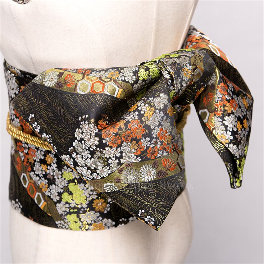 Ceinture Kimono traditionnelle japonaise Yukata Obi, nœud papillon, nœud papillon, Noble, rétro, imprimé Floral, 14 couleurs: Color3
