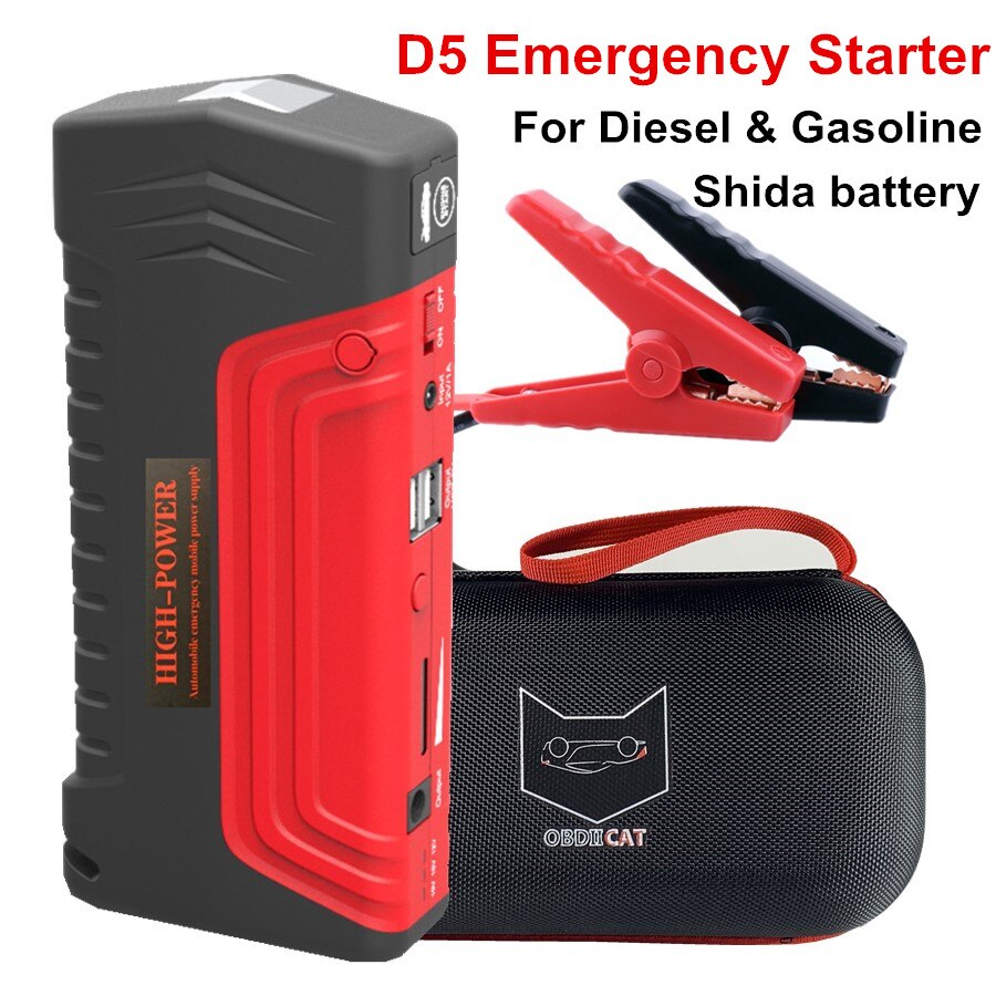 OBDIICAT-D8 Newest 600A Starting Device Power Bank Jump Starter Car Battery Booster Emergency Charger 12v Multifunction Device: D5