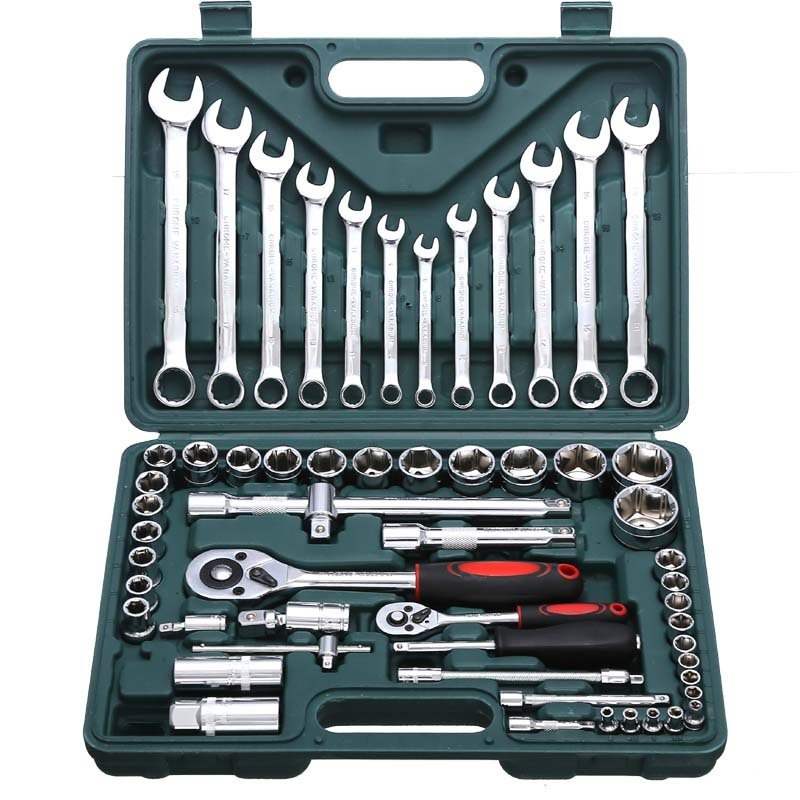 61 piece Socket Wrench Set Auto Repair Tool Kit Hardware Toolbox Car Boat Repair Tool