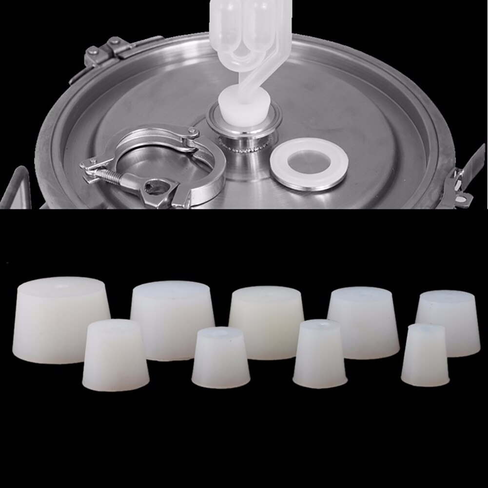 8mm Home Brew Wine Stoppers Silicone Plug With Hole For Airlock Valve Bubbler Grade Silicone Rubber Stopper