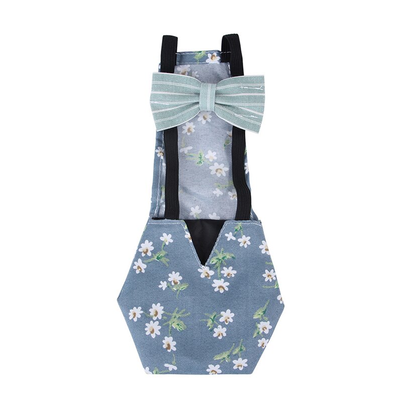 Flowered Pet Diaper for Duck with Bowknot Waterproof and Reusable Elastic Band Farm Clothing Animal Carriers Supplies E2S: Blue / S