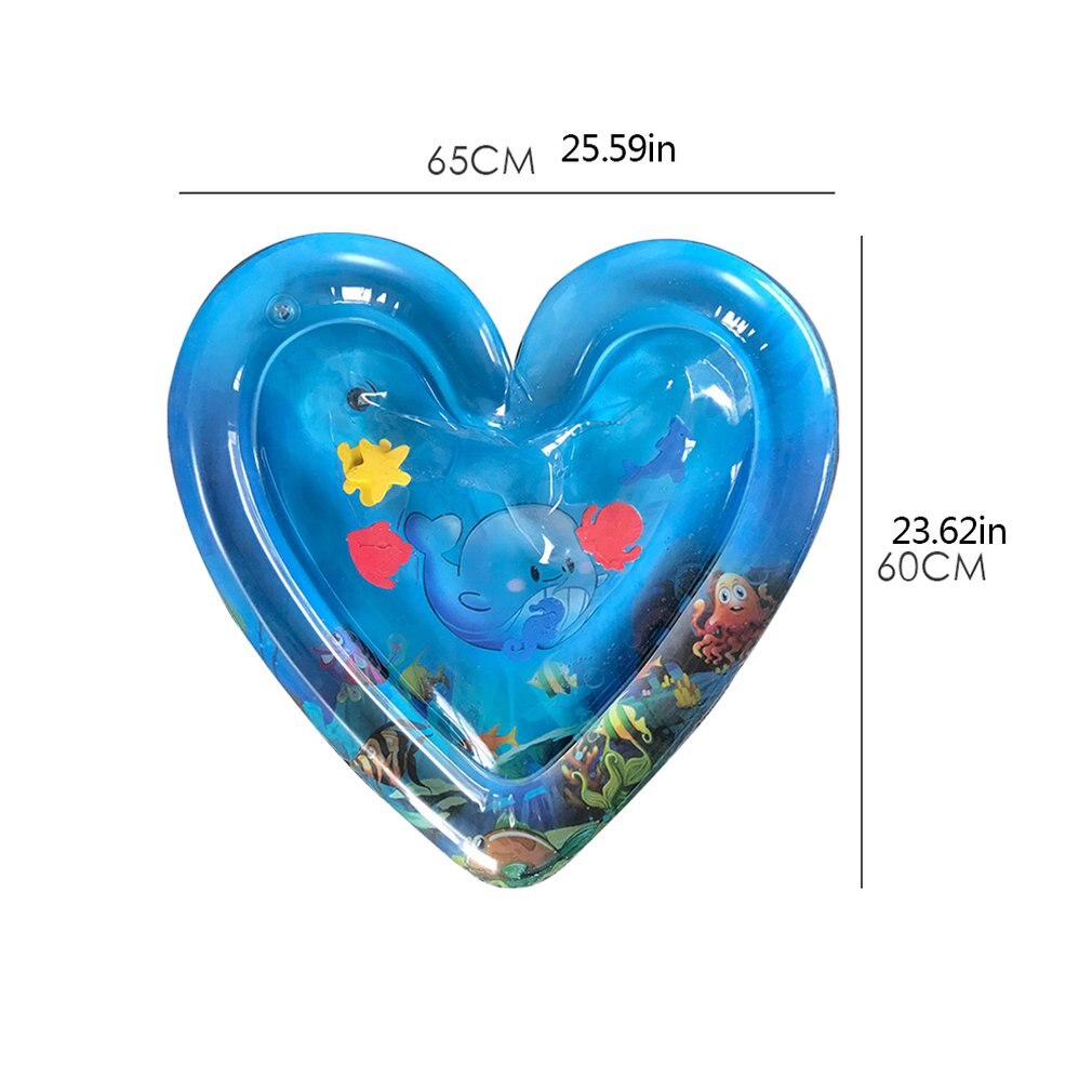 Baby Inflatable Water Pad heart shape fun activity game center sensory stimulation sports skills baby belly time game Toys