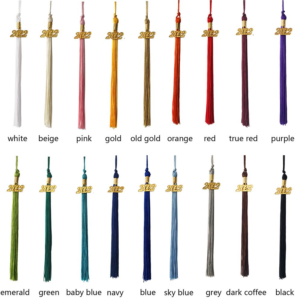 2022 nowy akademicki biret studencki z frędzlem ze złotem 2022 rok uroku wisiorek mieszane kolor mundury DIY rzemiosło student prezenty pamiątkowe