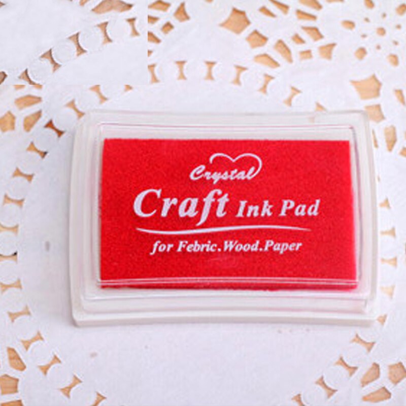 15 kleuren inktkussen rubber stempels stof hout papier scrapbooking inktkussen handgemaakt doe-het-zelf knutselen inktkussen op oliebasis vingerverf bruiloft: Rozenrood