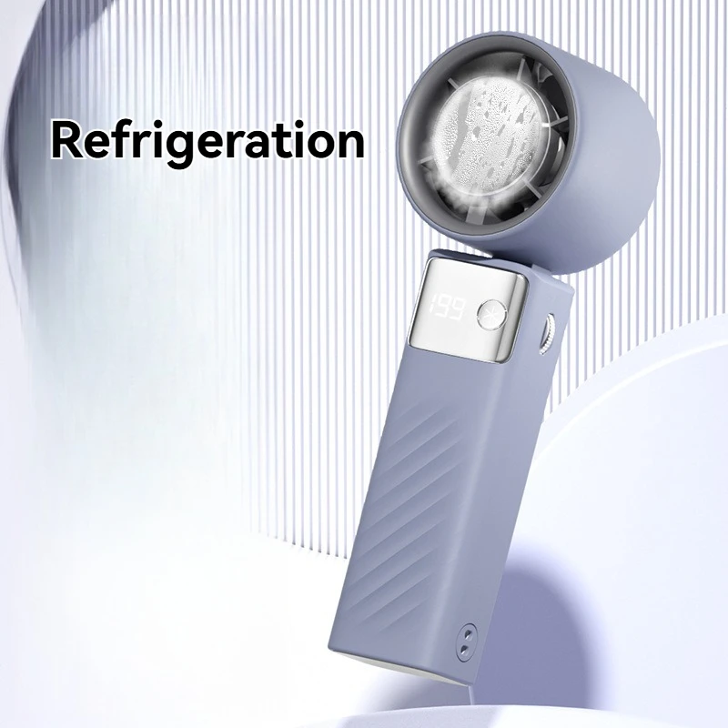 Xiaomi 2025 ręczny wentylator przemocny 3000mah kompres lodowy mini szybki mały wentylator biurkowy przenośny zewnętrzny ręczny elektryczny: Czerwony
