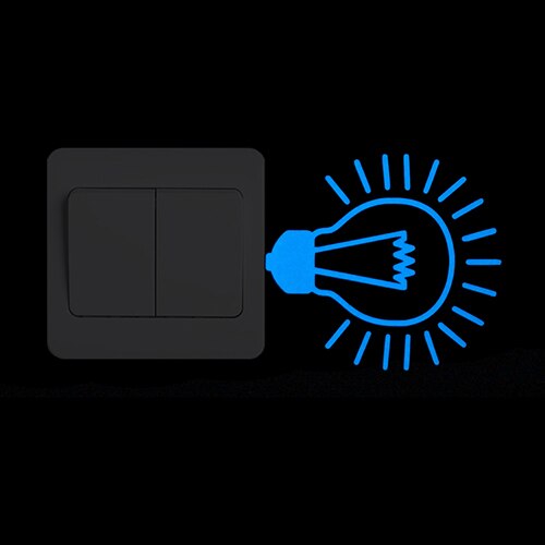 Light Bulb Luminous Switch Sticker Novelty Cartoon Glowing Wall Sticker for Home Decoration Baby Nursery Room DIY Decor Stickers: BE