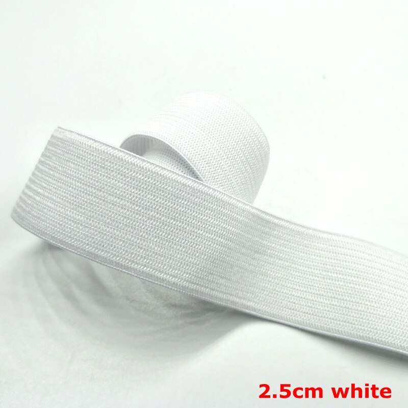 Hl 15/20/25/30/35/40/45Mm Zwart/Wit/Goud/Zilver Nylon Elastische Bands Garment Home Textiel Naaien Begrippen 1Meter Of 2Meter: 2.5cm white 2 meters