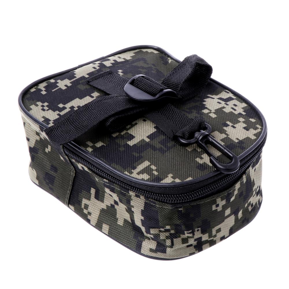 Camouflage Fishing Reel Mini Bag Pocket Fishing Tackle Pouch Case Outdoor Sports