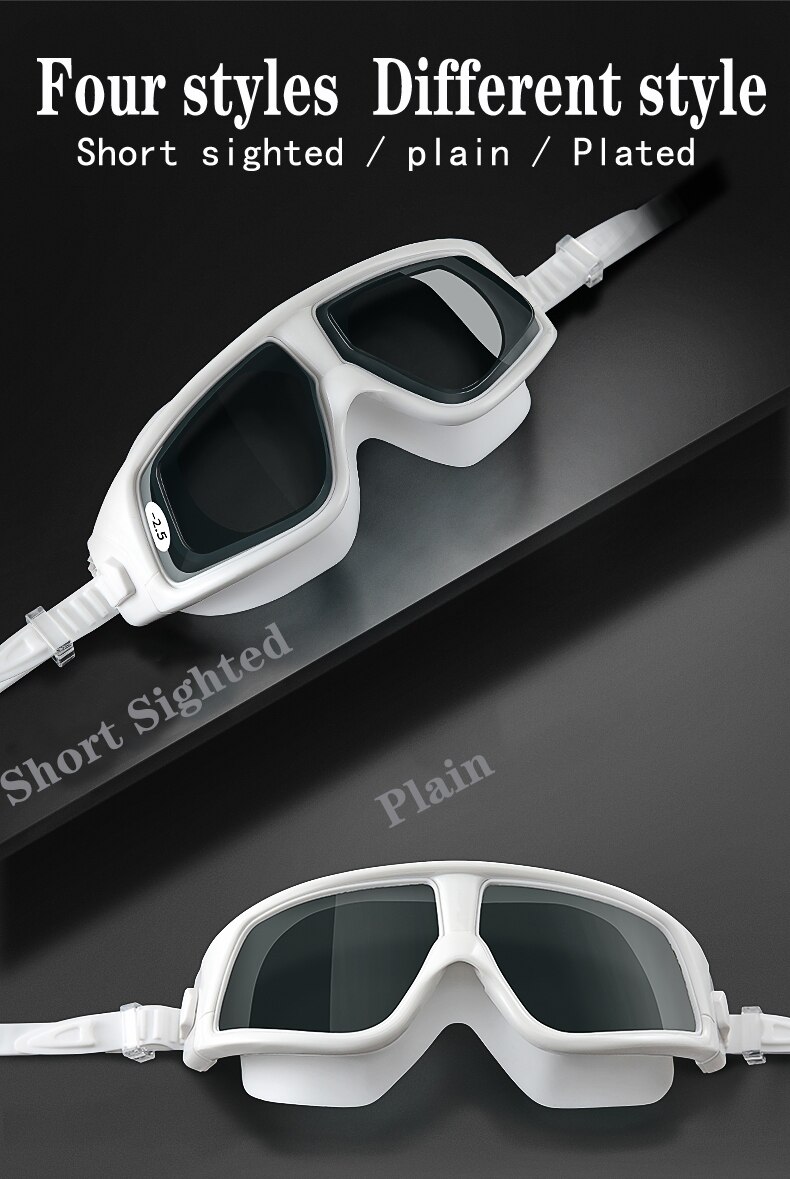 Gafas de natación Tyrier, gafas de natación deportivas profesionales con protección UV y revestimiento impermeable ajustable