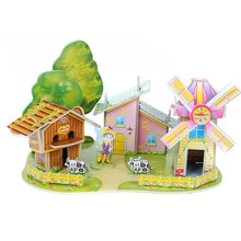 3D Puzzel Diy Games en Puzzels Model Building Veilig Foam Dier Windmolen Boerderij Speelgoed voor Kinderen