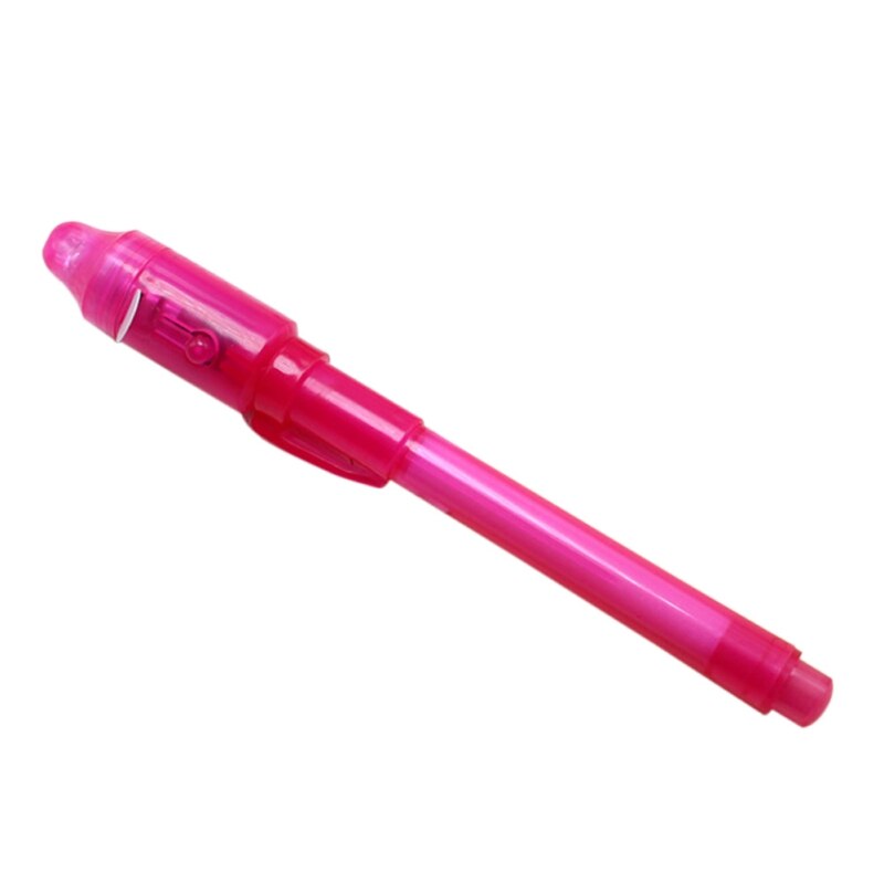 Luminous Light Pen Magic Purple 2 In 1 UV Black Light Combo Drawing Invisible Ink Pen Learning Education Toys For Child: Rose Red