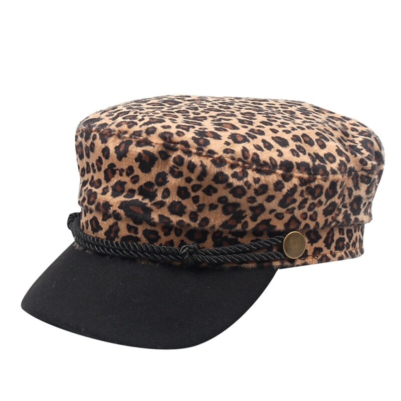 Ins viseras de leopardo boina de mujer Otoño e Invierno Retro viseras planas