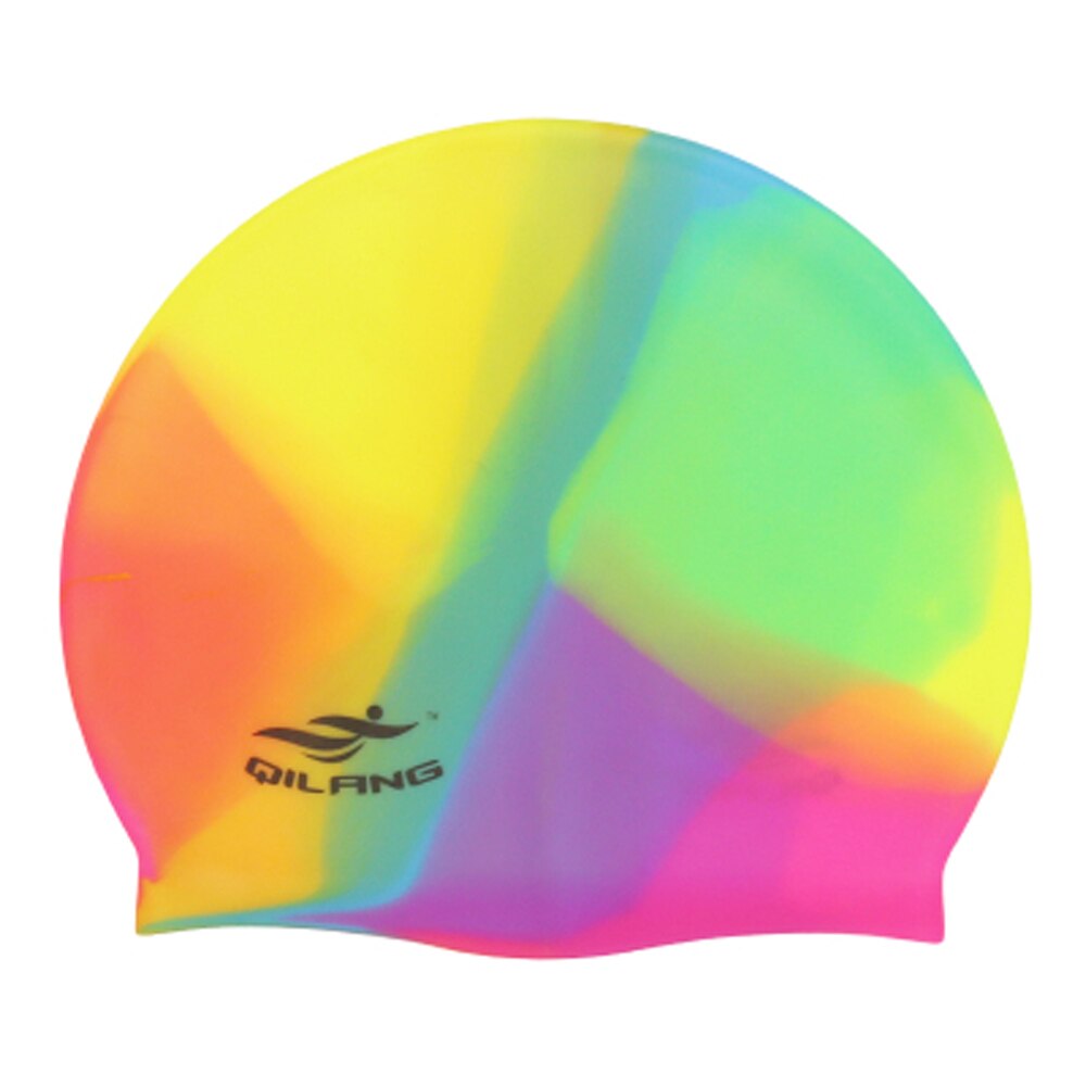 Gorro de natación de goma de silicona impermeable para niños y adultos, gorros de natación, accesorios de natación, gorro de protección para orejas largas: No.03