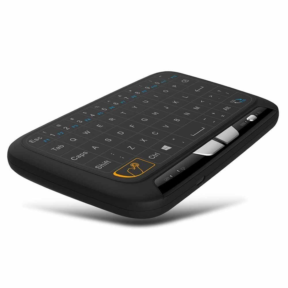 Mini teclado sem fio h18, tela cheia com touchpad, 2.4ghz, com função de luz de fundo para smart tv, ps3