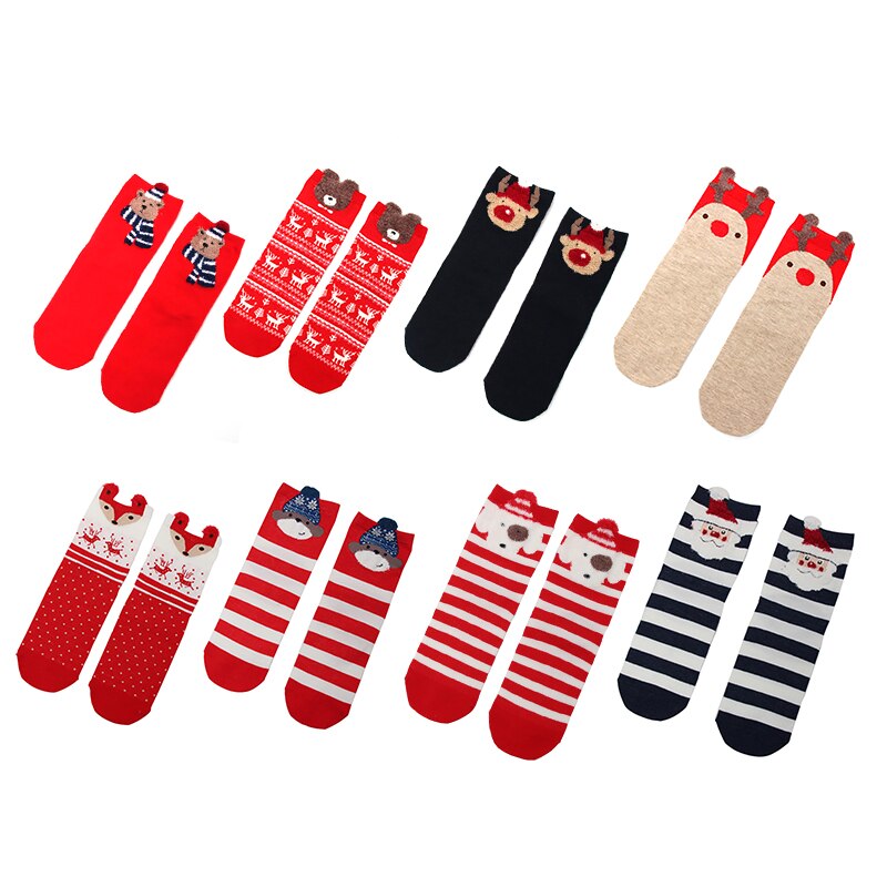 Preciosos calcetines de Navidad para mujer y niña, calcetines divertidos con dibujos de animales