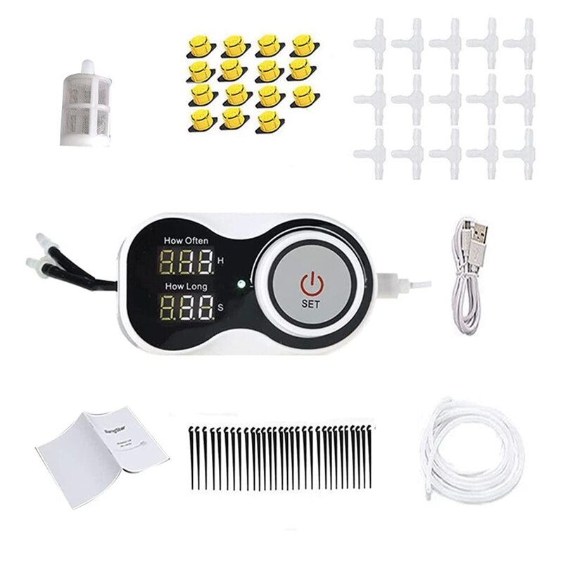 Smart Drip System Automatic Watering Device Timer Intelligent Drip Water Pump Digital Garden Self-Watering Kit: Default Title