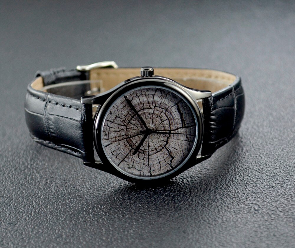 Boom Ring Horloge Zwart Unisex Wereldwijd