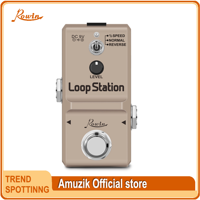 Rowin-Mini Loop Station Pedal Looper Effect Pedals for Electric Guitar, 10 Min Recording, Unlimited Overdub, 3 Modes