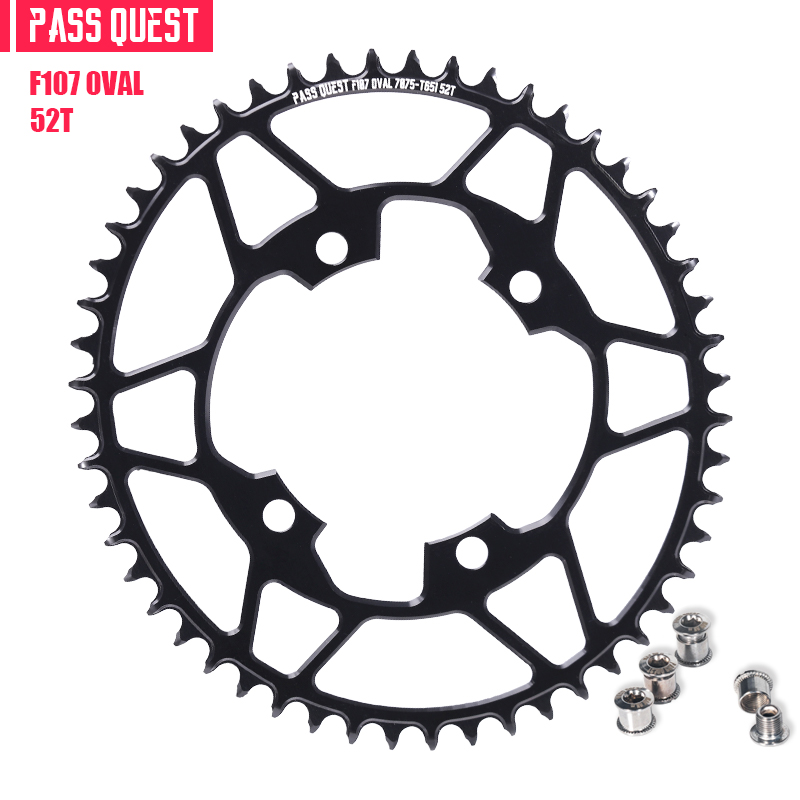Pass Quest F107BCD Kettingblad 36-52T Ronde/Oval Black Crank Voor Sram Force Crank 12 Speed Axs kettingblad Smalle Brede Kettingblad
