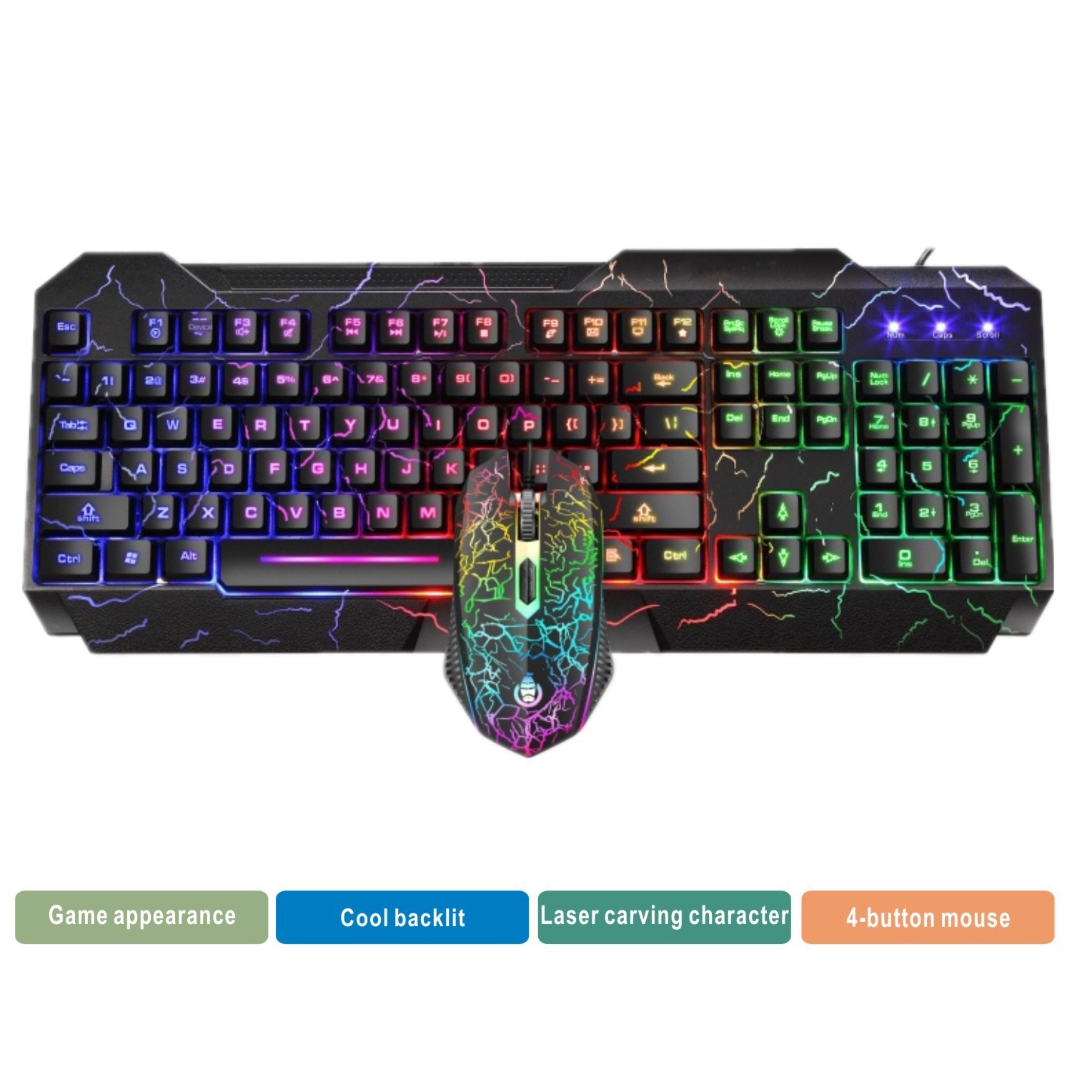 LED Leucht Spielen Tastatur Maus Combos USB verdrahtet Gamer Bausatz Hintergrundbeleuchtung Wasserdichte Multi-Medien Klaviatur und Maus einstellen für PC