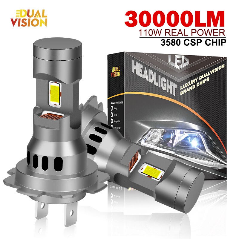 Ampoules de sauna sans fil pour voiture avec ventilateur, lumières LED CANBUS, 110W Turbo, H7, 30000LM, H4, H11, 9012, 9005, 9006, mini lampe, 3580 CSP