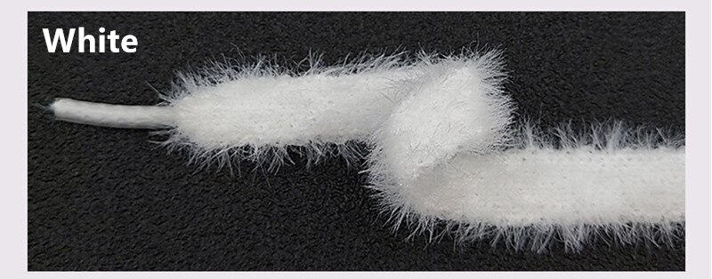 80 Cm/140 Cm Lengte 1 Cm Breedte Harige Oppervlak Schoenveters Vrouwen Mannen Zwart Geel Kleurrijke Lederen Sport Casual schoenen Veters: White / 100cm