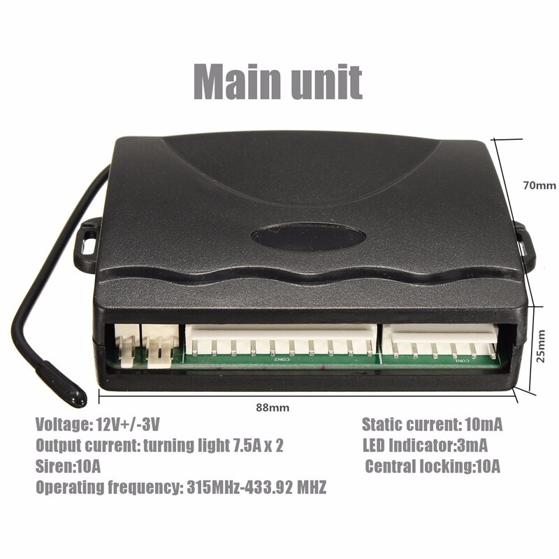 Car Vehicle Alarm Protection Burglar System Keyless Entry Siren 2 Remote Control