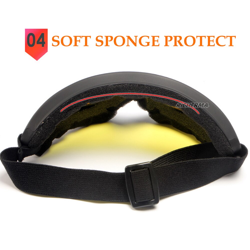 Gafas de moto con visión nocturna amarilla, lentes protectoras para esquí, Retro, Motocross, Snowboard, moto de nieve, Dirt Bike, ATV