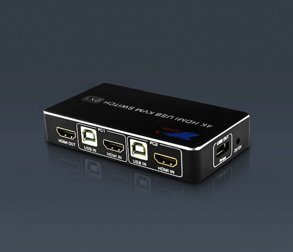 hdmi2.0KVM switch 2 in 1 out 2 cut one 4K mouse and keyboard printer sharing