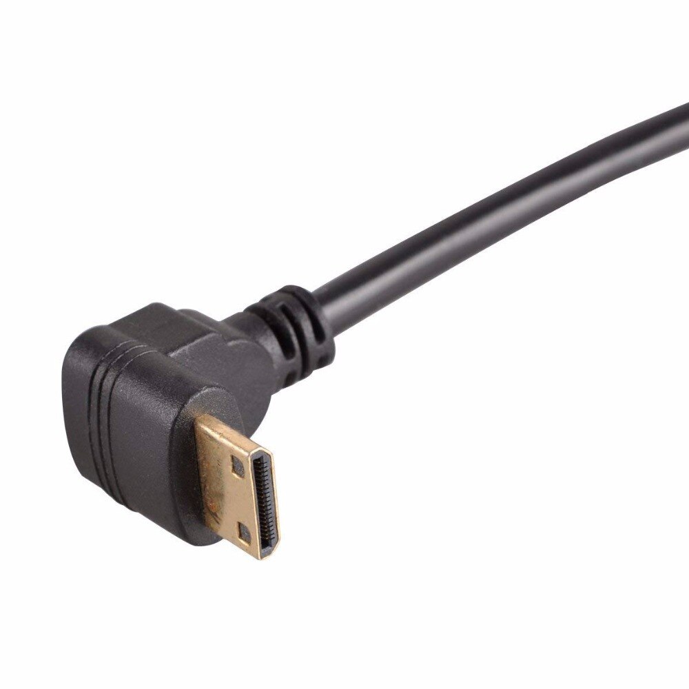 Down Angle Mini-HDMI to HDMI Cable - Male to Female - Supports Ethernet, 3D and Audio Return