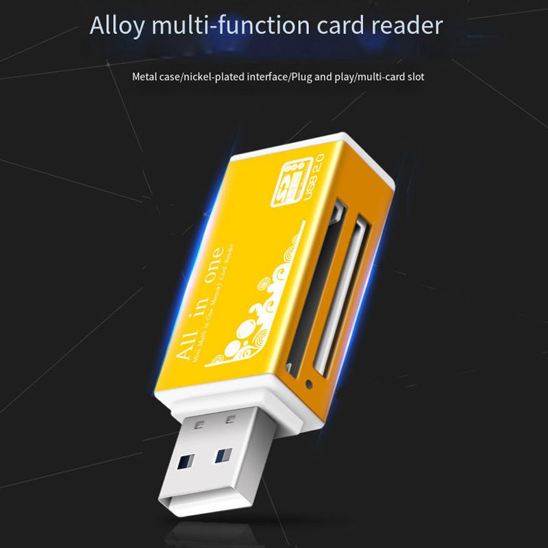 Lector de tarjetas de memoria 4 en 1 TF Micro M2 SD MS, adaptador USB 2,0 MMC de alta velocidad para ordenador portátil, Pc de escritorio, altavoz para vehículo