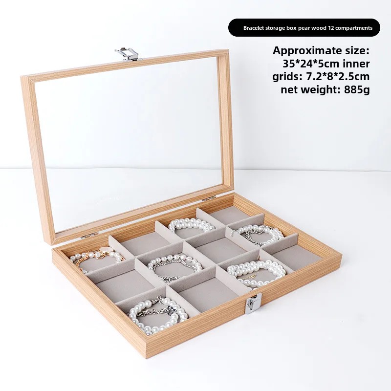 Boîte à Bijoux en Bois avec Couvercle, Motif de Poire, Rangement pour Boucles d'Oreilles, Bague, Montre, Bracelet, en Stock: Violet