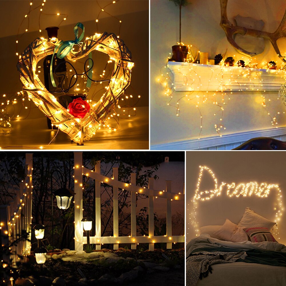 Solar Outdoor Lighting Waterproof 10M/20M Lawn Lamp Outside Street Lights Balcony Garden Decoration Fairy String Lights