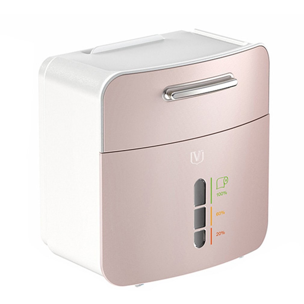 Toilet Paper Holder Waterproof Wall Mount For Toilet Paper Tray Roll Paper Tube Storage Box Tissue Box Shelf: pink