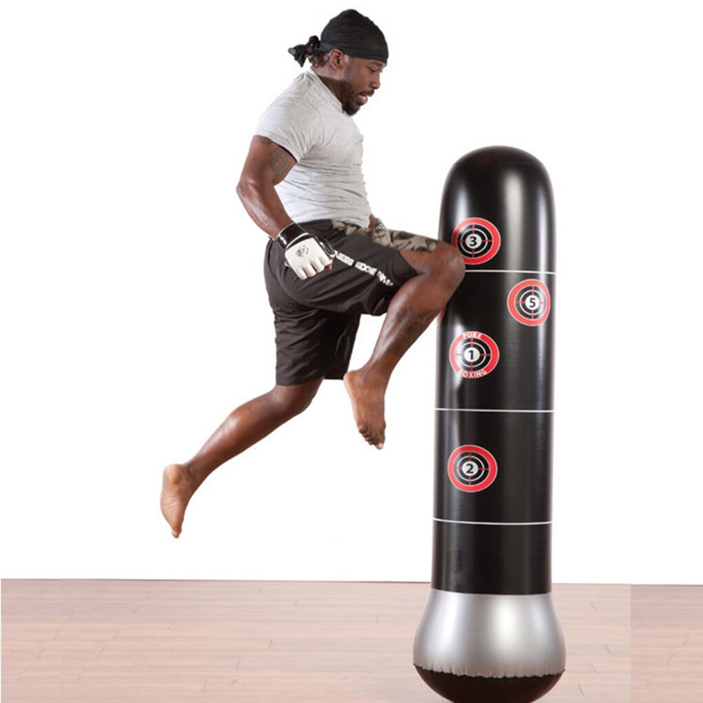 150/160cm Boxing Punching Bag Inflatable Free-Stand Tumbler Training Pressure Relief Bounce Back Sandbag