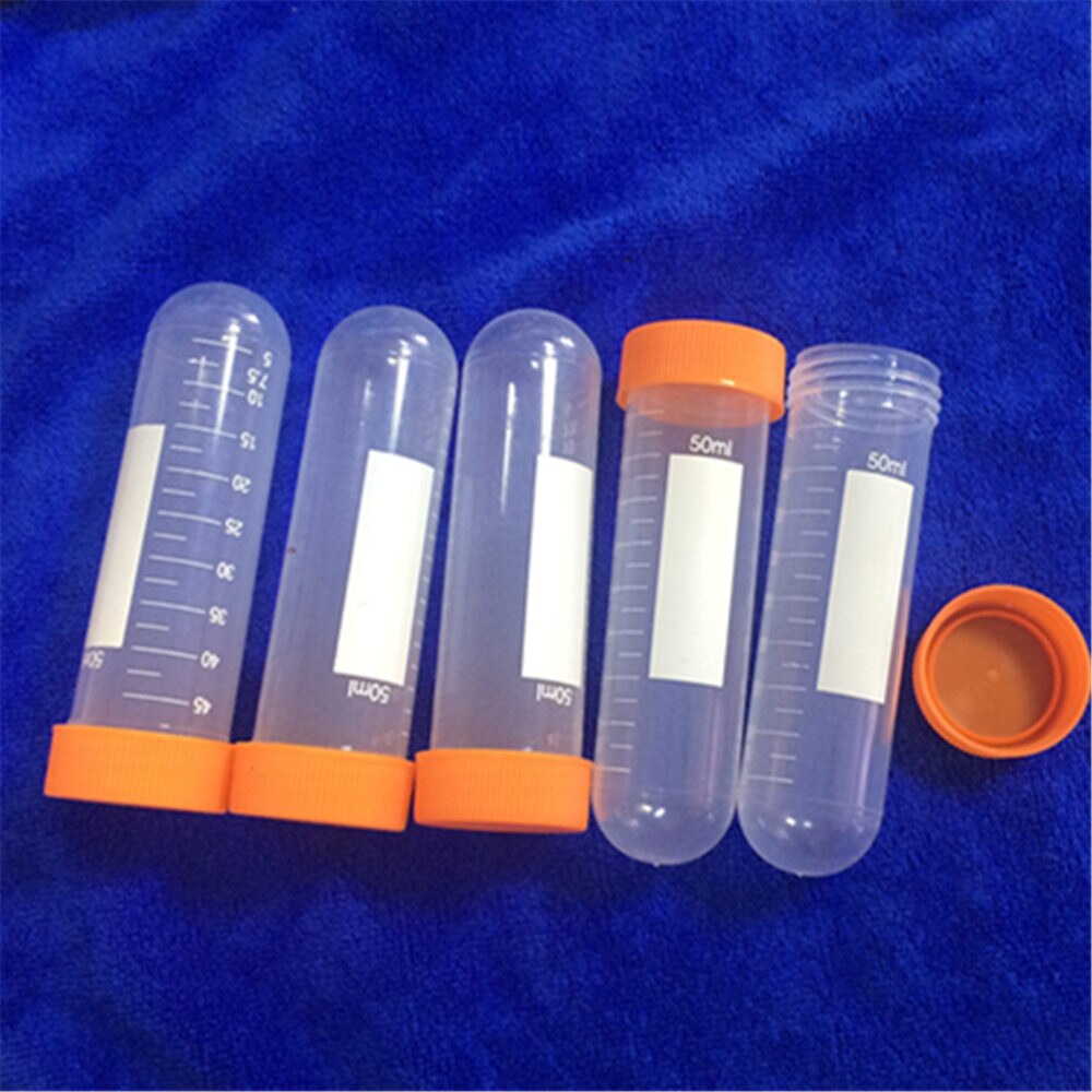 50pcs 50ml measuring Thread Mouth Centrifuge Tubes plastic test tube